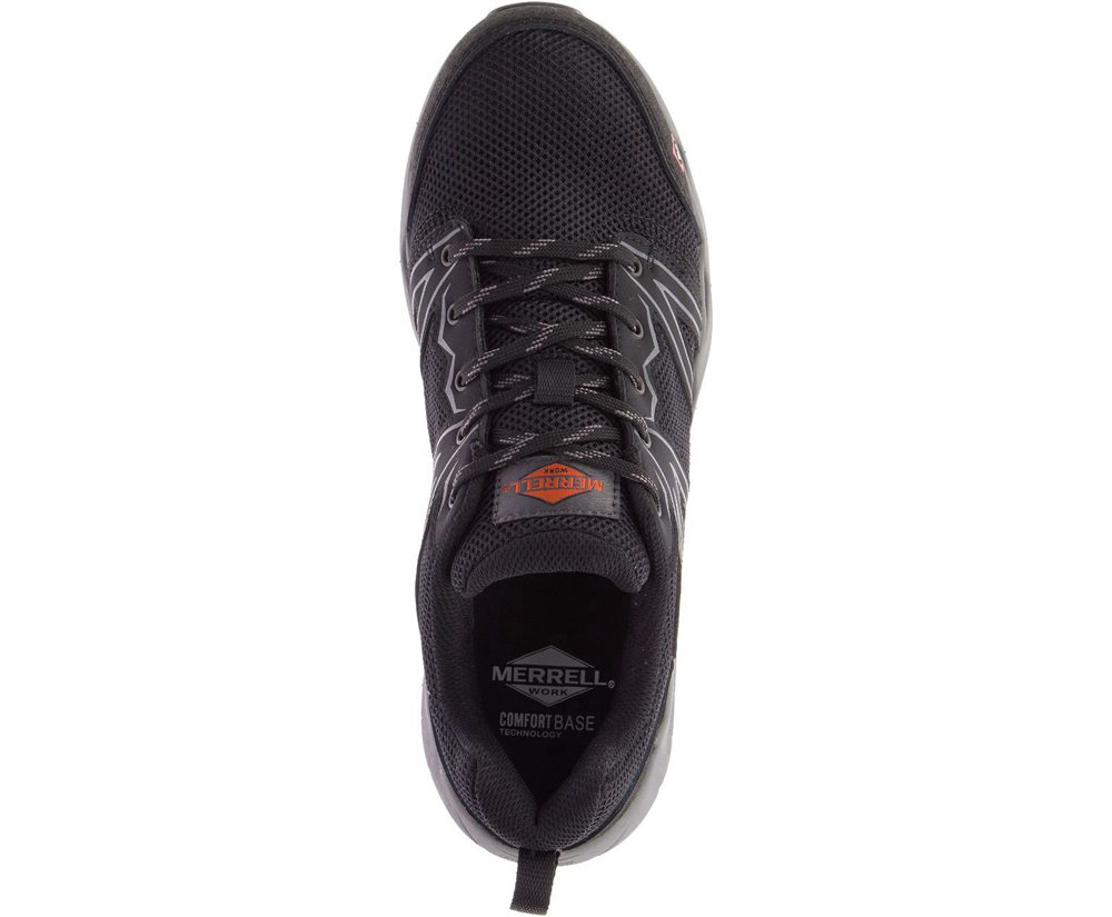Merrell Work Shoes Black - Fullbench Superlite Alloy Toe SD+ Wide Width - Mens 38JNMESQV